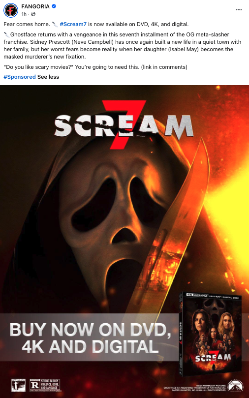 Fangoria - Facebook Post
